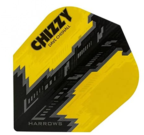 Harrows darts flights prime chizzy yellow black