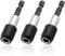 Mesee 3 Pieces Magnetic Extension Chuck Adapter with 1/4 Inch Hex Shank Quick Release Bar Socket Screwdriver Bit Holder Kit for Screws Nuts, 60mm Length
