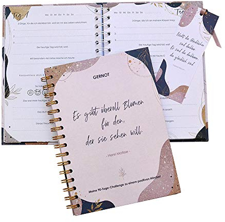 FEENSTAUB Zum positiven Mindset Journal Buch, 5 Minuten Achtsamkeitstagebuch, Tagebuch A5, Dankbarkeit, Selbstliebe, Dankbarkeitstagebuch Erwachsene, Tagebuch für Erwachsene, Henri Matisse