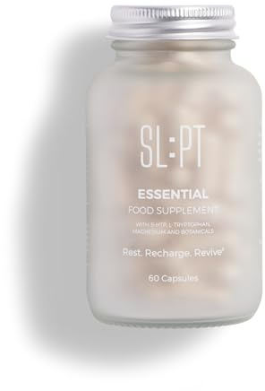 SL:PT Essential Natural Sleep Aid Supplement for Adults | Magnesium, Melatonin Alternative & Montmorency Cherry 500mg | L-Theanine, L-Tryptophan, Chamomile | Vegan, 60 Capsules