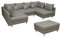 Riess Ambiente Moderne XXL Wohnlandschaft Kent - 305cm - grau - Bigsofa mit Federkern - Couch inkl. Hocker