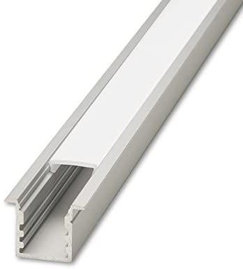 LED Fugen-Profil eloxiert 20 x 15mm opal 100cm für LED-Streifen/Strips/Leisten | Qualitativ hochwertiges Aluminiumprofil mit milchiger/opaler Acrylabdeckung