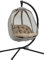 Outsunny Hanging Egg Chair, Folding Texteline Swing Hammock with Side Pocket, Cushion and Stand for Indoor Outdoor, Patio Garden Furniture, Khaki
