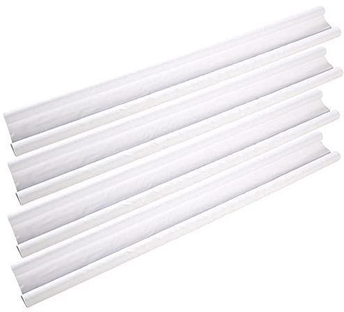 infactory Türzugluftstopper: 4er-Set Zugluft-Stopper für Türen bis 60 mm Dicke, weiß (Tür Dämmung, Tür-Wärmestopper, Isolierband)