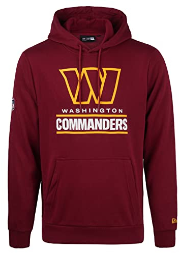 New Era - NFL Washington Commanders Team Logo and Name Hoodie Farbe Weinrot, Größe XL