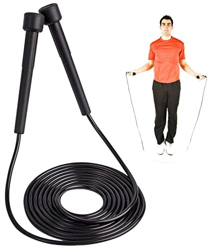 Ailopta Cordes A Sauter Sport, Jump Rope Réglable pour Enfant & Adulte, Poignées Antidérapantes en Mousse, Corde À Sauter Sport Réglable pour Fitness, pour Le Fitness Et L'entraînement, Noire