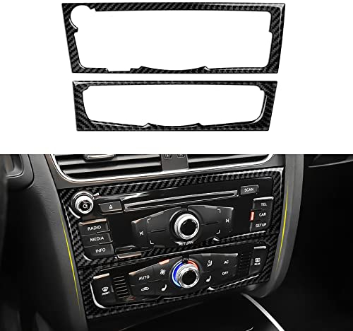 OYDDL Auto CD Panel Aufkleber Klimaanlage Volume Panel Control Frame Trim Kompatibel mit Audi A4 B8 A5 S4 S5 Q5 RS4 RS5 Interieur Zubehör (B)