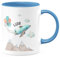 miKalino Keramik Tasse Flugzeug mit Wunschname | Kaffee Becher Kaffeetasse Geschenk, Farbe:cambridgeblue, Grösse:330ml