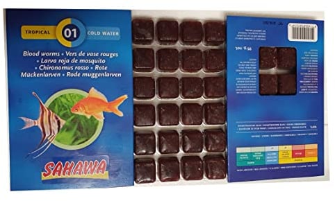 Sahawa BLAU 15x 100g Brutto Rote Mückenlarven Frostfutter für Fische Aquarium-Futter