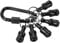 6Pcs Hex Shank Screwdriver Bits Holder, 1/4 inch Aluminum Alloy Drill Bit Holder Keychain Set Quick-Change Extension Screw Socket Adapter with Black Carabiner, Black