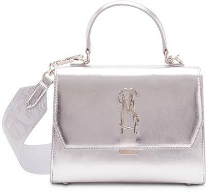 Steve Madden Damen Blattuca Kleine Umhängetasche mit Tragegriff Oben, Silber
