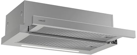 Cata Campana Extractora Telescópica TFH 6430 X con 4 Niveles de Extracción 3+1 TURBO Panel de Control Táctil Motor Brushless Extra Silencioso Tira LED Fácil instalación Ancho 59.8 cm Color Inox