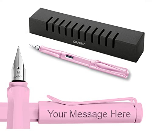 Fountain Pen Lamy Safari - Personalised with Engraving (Light Rose, 1.1mm Italic Nib)