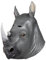 Nashorn Maske aus Latex - realistische Tiermaske als Verkleidung für Halloween, Karneval & Motto-Party