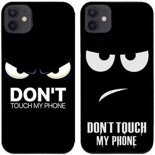 Generisch Schutzhülle für iPhone 12 mini / 12mini I Don't Touch My Phone Bedruckt I TPU Gel Silikon I 2 Stück Handy hülle Schutz