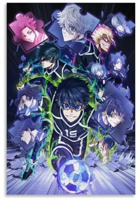 KKPLO Blue Lock Sport-Manga-Poster, japanischer Anime, Fußball, Manga, dekoratives Gemälde, Leinwand, Wandposter und Kunstdruck, moderne Familienschlafzimmer-Dekoration, Poster, 20 x 30 cm