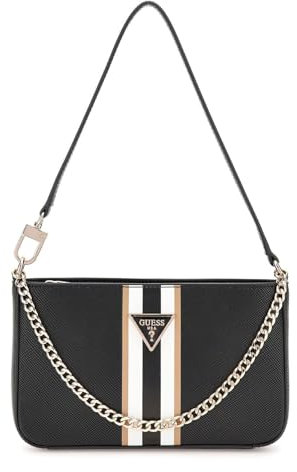 GUESS Damen Noelle Mini Top Zip Shoulder Handtasche, Schwarz