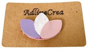 Broches en cuir véritable (parme/rose)