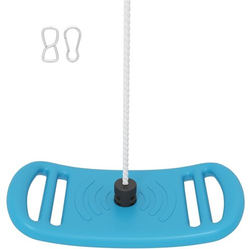 AIYAPLAY Balançoire Enfant extérieur et intérieur, siège balançoire intérieur avec Corde réglable, Mousqueton, Charge Max. 70 kg, pour Enfants de 6 à 10 Ans, Bleu