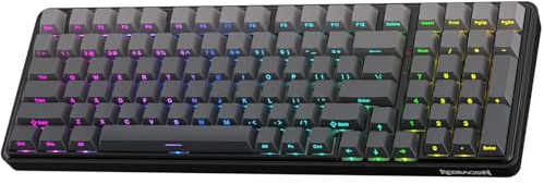 Redragon K744 GB PRO 99 Keys Wireless Gasket RGB Gaming Keyboard, 3-Mode Mechanical Keyboard w/Hot-Swap Socket, Gradient PBT Keycaps & 5-Layer Noise Dampening, Custom Linear Switch