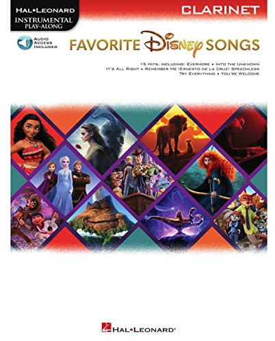 Favorite Disney Songs. Instrumental Play-along for Clarinet. Book and Audio-Online