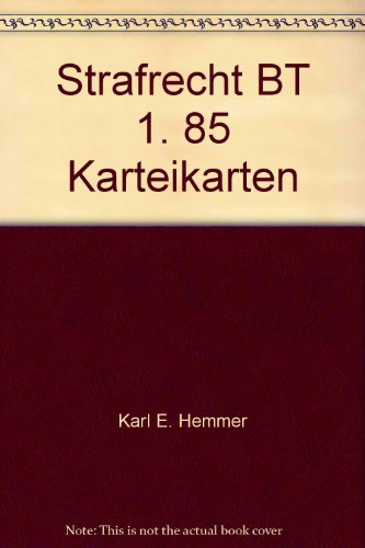 Strafrecht BT I (Karteikarten - Strafrecht)
