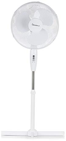Signature S40011 16” 3 Speed Pedestal Fan with Oscillation, Adjustable Height and Tilt, 45W, White