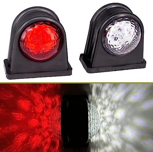 Krtopo 2X 8 LED Side Marker Lights 12/ 24V Trailer Side Lamp Double-Sided