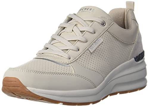 Skechers Damen Billion Subtle Spots Sneakers, Off White Dura Leather/Off White Leopard Tri, 40 EU