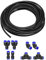sourcing map Pneumatic Air Hose Tubing PU Air Compressor Tube 5mmID x 8mmOD x 10m Pipe Black with Connect Fitting Kit