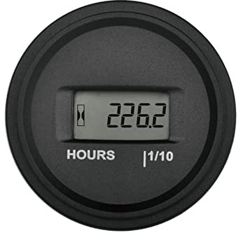 Yooreal Compteur horaire de générateur AC/DC 5-277V, compteur d'heures d'entretien rond, étanche, fonctionne sur divers ZTR/Générateur de tracteur de tondeuse à gazon autoportée Débroussailleuse