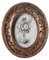 SIKOO Kleiner Vintage-Bilderrahmen, oval, 6,3 x 8,9 cm, antiker kunstvoller Mini-Bilderrahmen, Tischaufsteller und Wandbehang mit hochauflösender Glasfront für Heimdekoration, altmodische Fotogalerie,