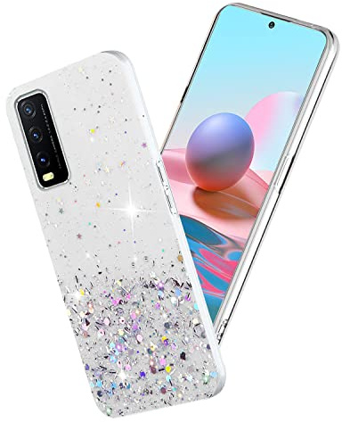 Yarxiawin Kompatibel mit Vivo Y20s hülle Transparent Glitzer Aesthetic Muster, Handyhülle Vivo Y20s Silikon Durchsichtig Dünn Cover, Schutzhülle Vivo Y20s Clear Case Silikonhülle (Clear)