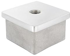 Einsteckkappe zum Kleben | mit Gewinde: M8 | für Rohr: 40x40x3 mm | V2A