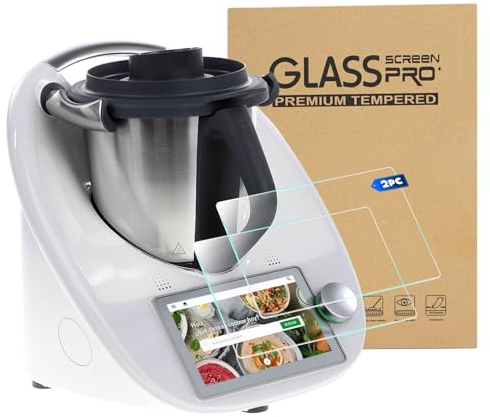 Schutzfolie Kompatibel für Vorwerk Thermomix TM6, mit Vorwerk Thermomix TM6 Thermomix Zubehör, 2 Stück Hartglas Glas Panzerfolie, Klar Touchfunktion Schutzfolie Hybrid-Folie, Langlebig Kratzfest