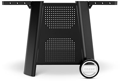 Cozze® Outdoor-Tisch Schwarz, 1270x645x745mm - Vielseitig, Wetterfest, mit Haken & Faltbaren Seitenablagen