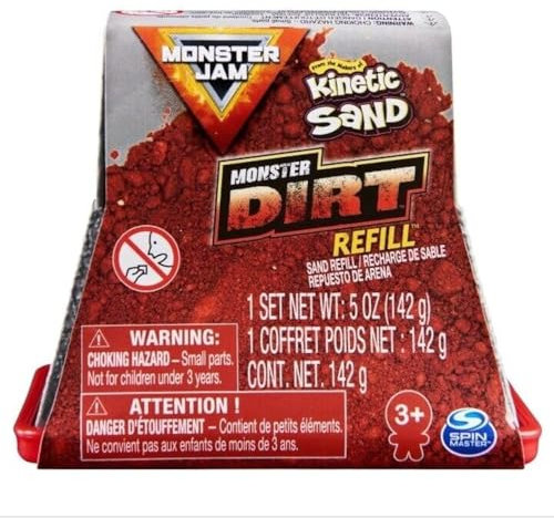 Monster Jam – Kinetic Sand – Monster Dirt 142 ml Nachfüllpack (Rot)
