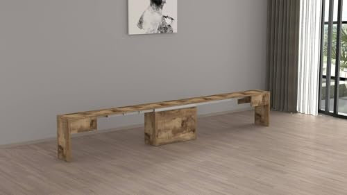 Dmora - Bank Ubertino, Sitzfläche für Esstisch, Einzelne ausziehbare Bank, 290x25x45 cm, Ahorn