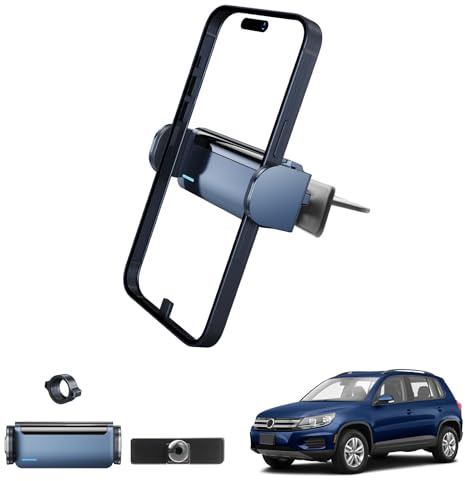 Coleya Auto Handyhalterung Kompatibel mit VW Tiguan MK1 2007-2016, Tiguan MK1 Electric Handyhalter, VW Tiguan Zubehör Telefonhalter, 360° Rotation, Kompatibel mit Allen Smartphones 4-7