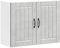 vidaXL Kitchen Wall Cabinet - Lucca Concrete Grey, 80x31x60 cm, Engineered Wood with Glass Doors, Durable and Space-Optimising Storage for Kitchens