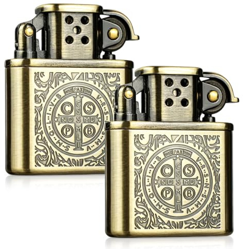 2 mecheros de gasolina vintage de Constantine de metal, resistentes al viento, rellenables, regalo para el día del padre (sin gasolina)