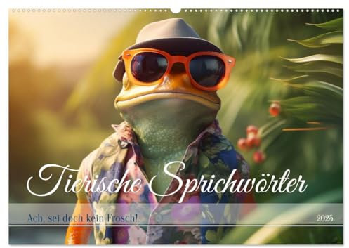 Tierische Sprichwörter (Wandkalender 2025 DIN A2 quer), CALVENDO Monatskalender