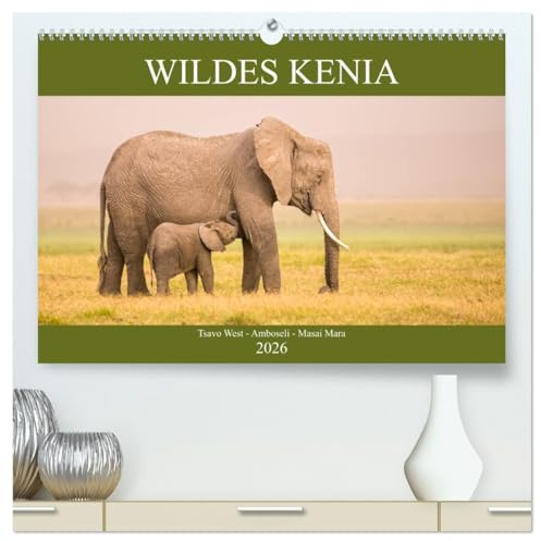 Wildes Kenia (hochwertiger Premium Wandkalender 2026 DIN A2 quer), Kunstdruck in Hochglanz: Aus dem Leben der Tiere in der afrikanischen Wildnis (CALVENDO Tiere)