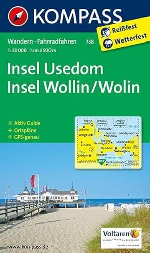 Insel Usedom - Insel Wollin/Wolin: Wanderkarte mit Aktiv Guide und Radwegen. GPS-genau. 1:50000. (KOMPASS Wanderkarte, Band 738)