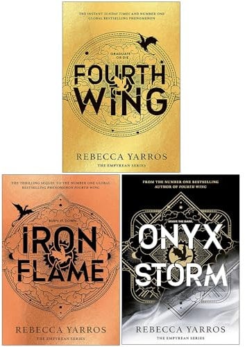 The Empyrean Series Collection 3 Books Set By Rebecca Yarros (Fourth Wing, Iron Flame & Onyx Storm)