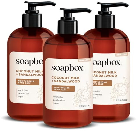 Soapbox Coconut Milk & Sandalwood Liquid Hand Soap - Hand Wash - 3 Pack