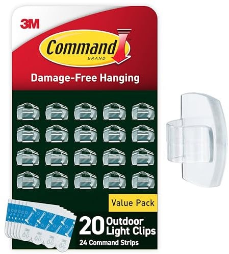 Command AW017-20NA Outdoor Light, 20 Clips