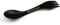 Wild Peak Plastic Spork - Lightweight & Strong All in one Spoon, Fork, Knife Cutlery with Optional Storage Bag ▲ (Jet Black, Without Storage Bag)