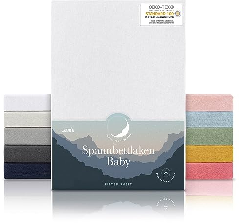 Laleni Jersey Spannbettlaken Baby - Oeko-TEX zertifiziertes 70x140 Bettlaken fr Kinderbett - Kinderbettwsche aus 100% Baumwolle in Wei