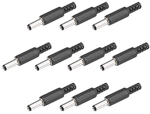 sourcing map 10 Stück DC Stecker 5,5 x 2,1mm DC Adapter Netzteil Enden Lötadapter DIY DC Fass Anschluss Ersatzteil Universal Netzteil Adapter für Ventilatoren Router Laptop Überwachungskamera